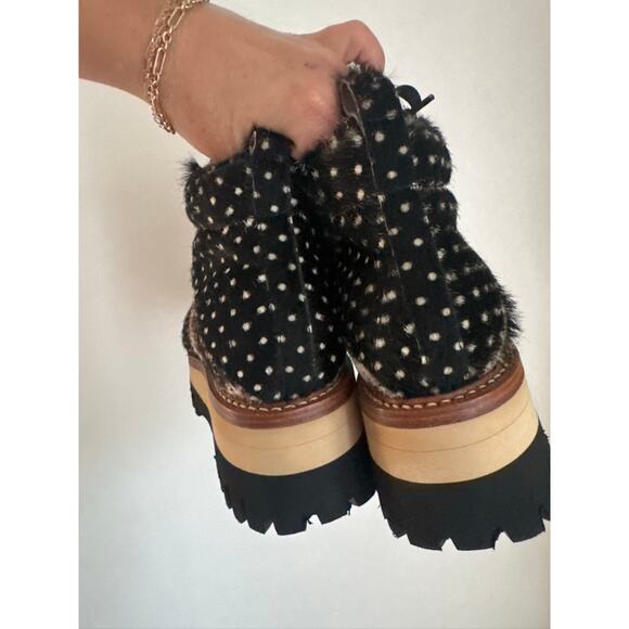 Cappelletti Pedula Trek Donna Italian Made Calf Hair Lug Sole Platform Boots, 38 - Picture 6 of 7